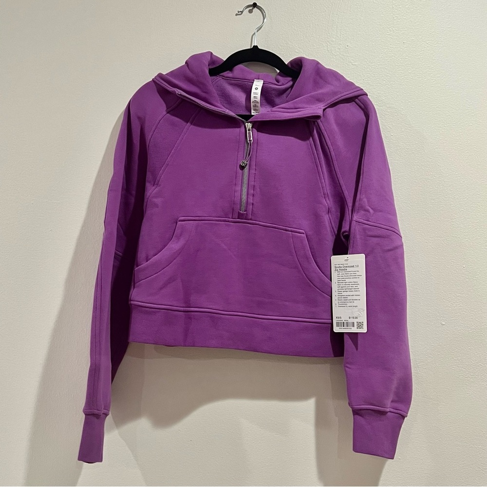 Lululemon moonlit magenta scuba oversized half-zip NWT
